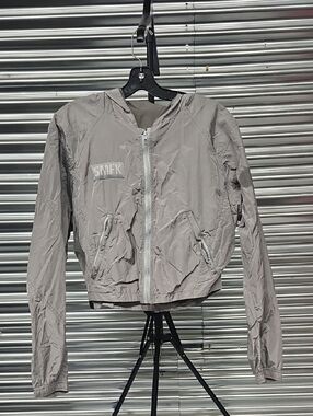SMFK Women's Light Gray Hooded Zip Jacket